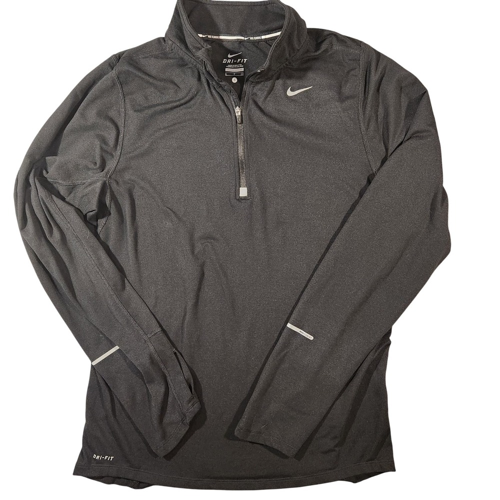 Nike Element Dri-FIT Pullover Womens Small Black Half Zip Running Top 717404-010